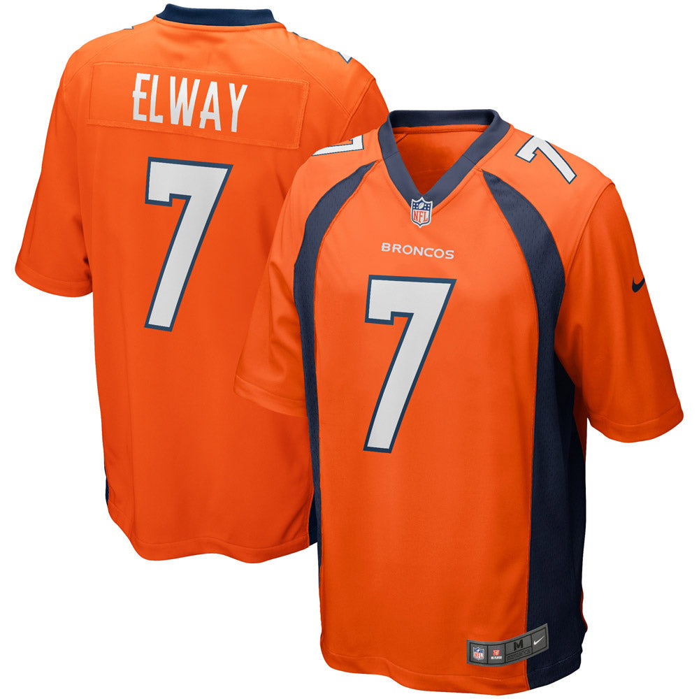 Men's Denver Broncos John Elway Game Retired Player Jersey Orange