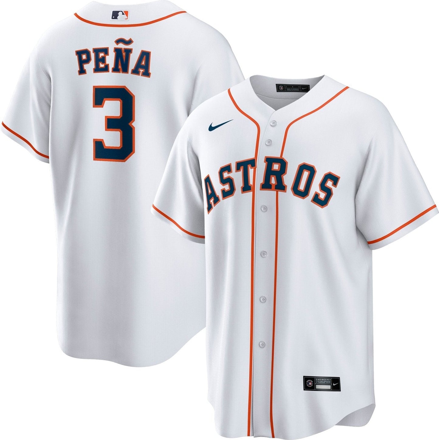 Nike Men's Houston Astros Jeremy Pea #3 Official Home Replica Jersey