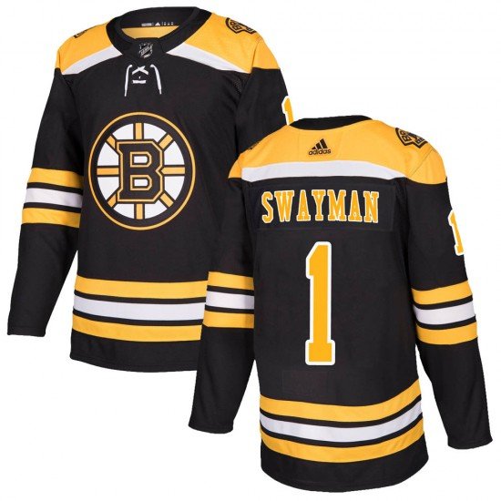 Boston Bruins #1 Jeremy Swayman Black Home Authentic Stitched Hockey Jersey