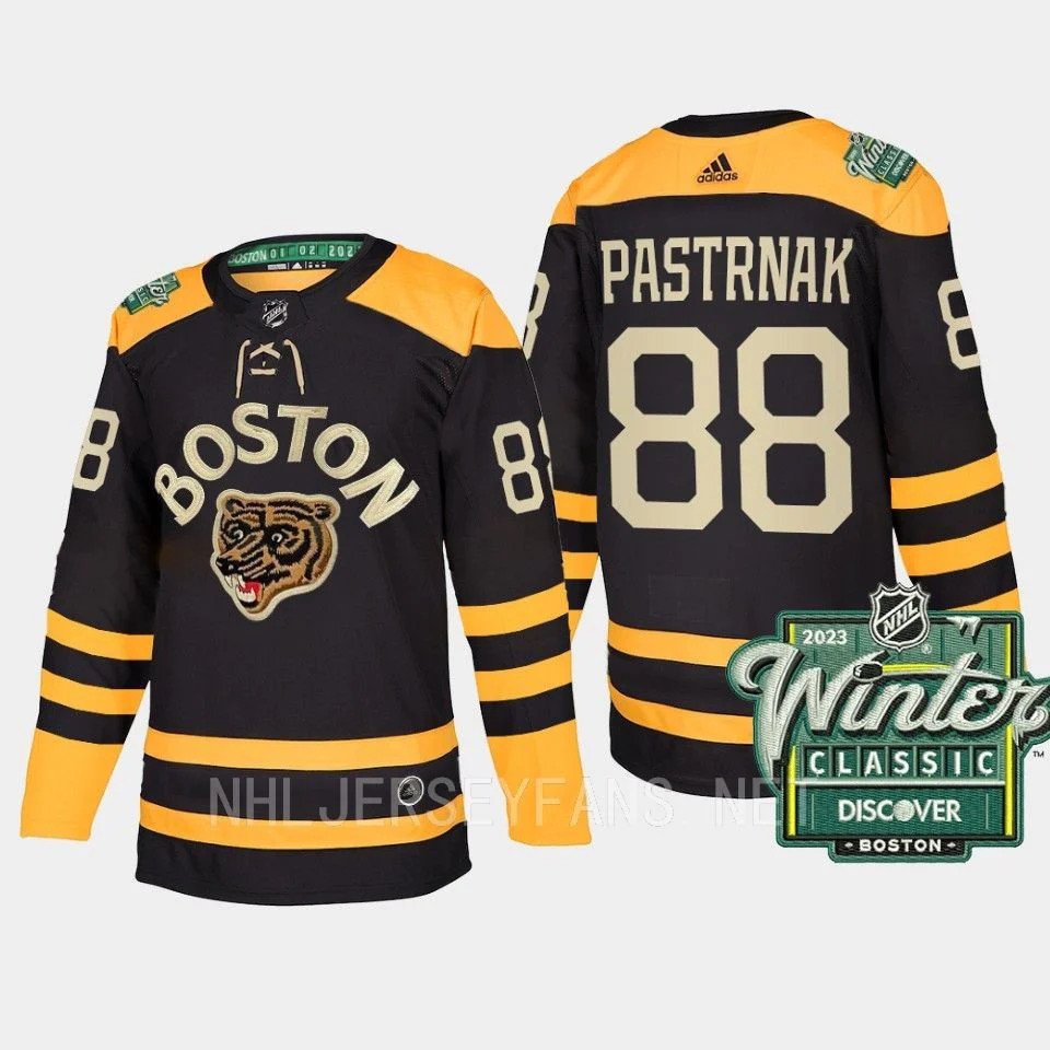 Men's Boston Bruins #88 David Pastrnak 2023 Winter Classic Black Authentic Stitched Jersey