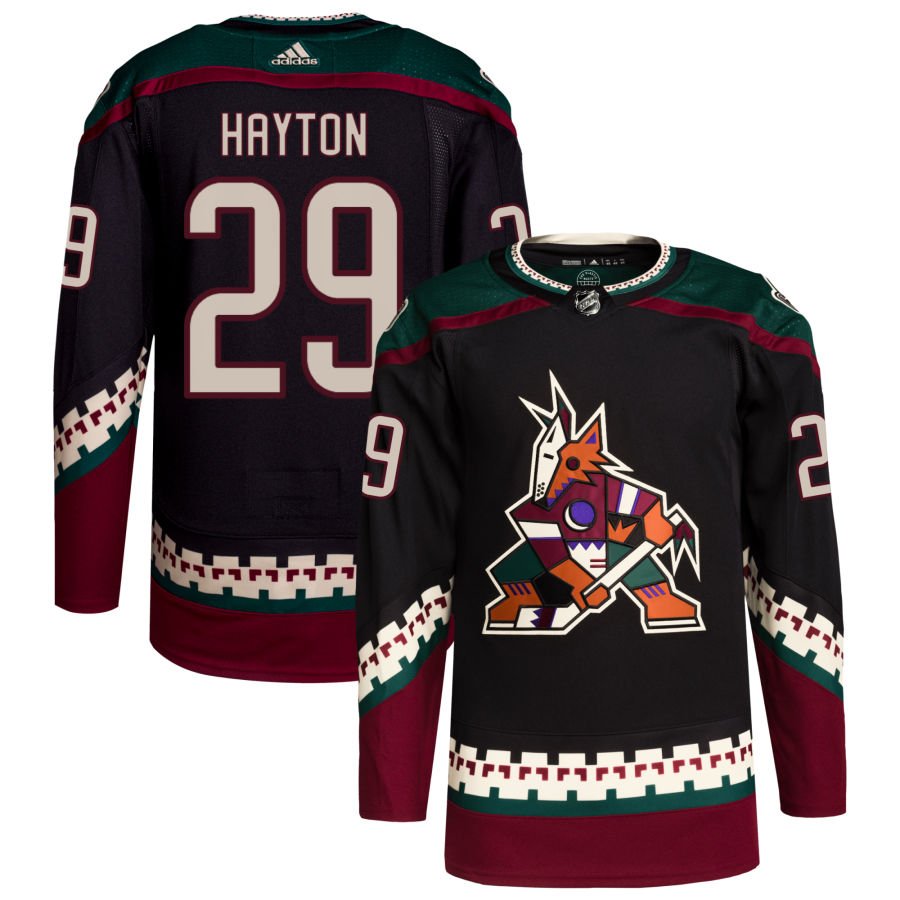 Arizona Coyotes #29 Barrett Hayton Black Authentic Pro Home Stitched Hockey Jersey
