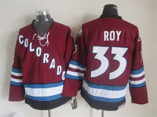 Men's Colorado Avalanche #33 Patrick Roy 2001-02 Red CCM Vintage Throwback Jersey