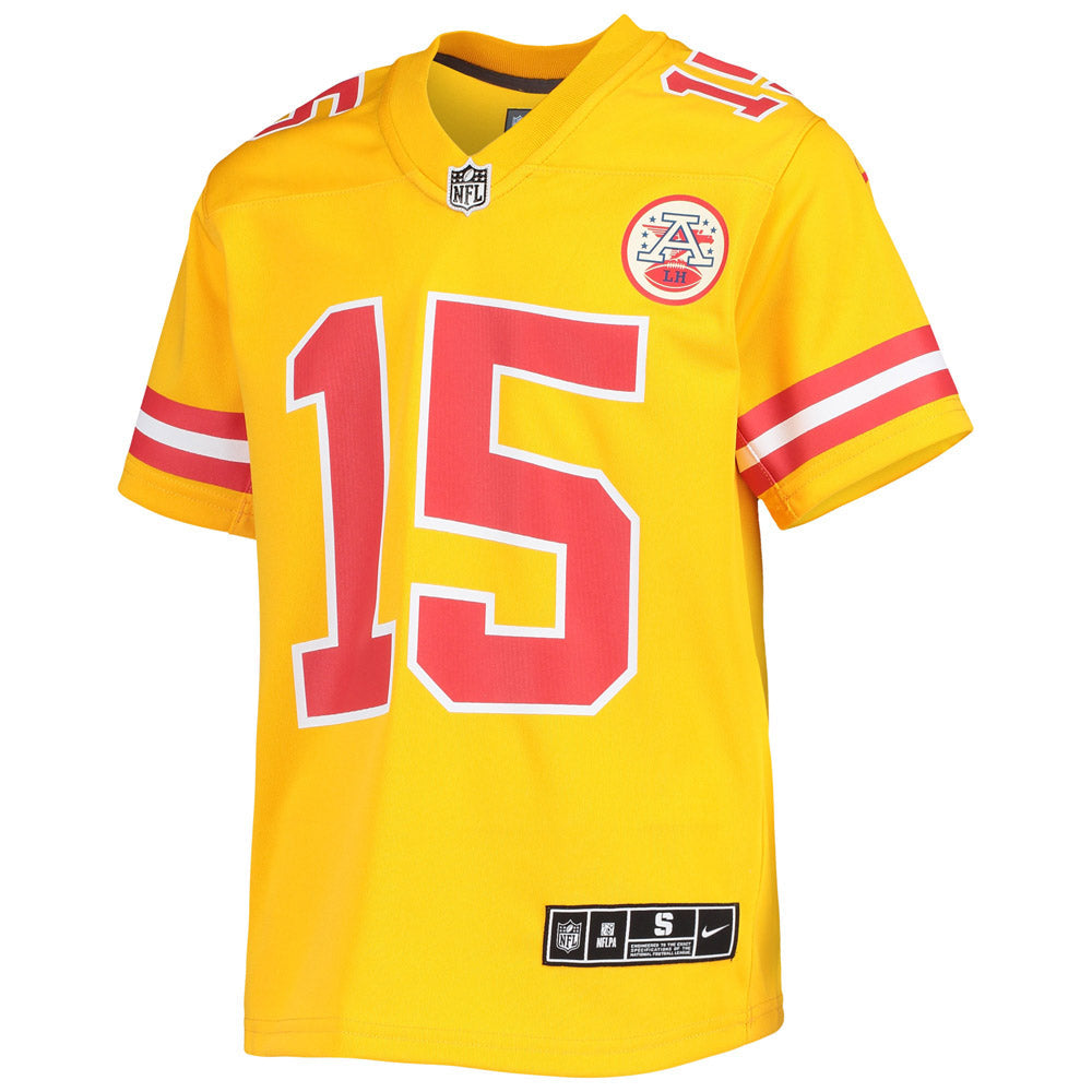 Youth Kansas City Chiefs Patrick Mahomes Inverted Team Game Jersey Gold