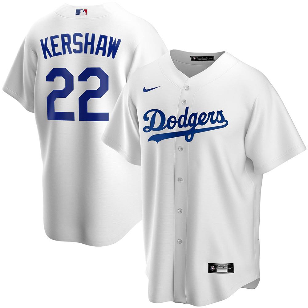 Mens Los Angeles Dodgers Clayton Kershaw Cool Base Replica Jersey White